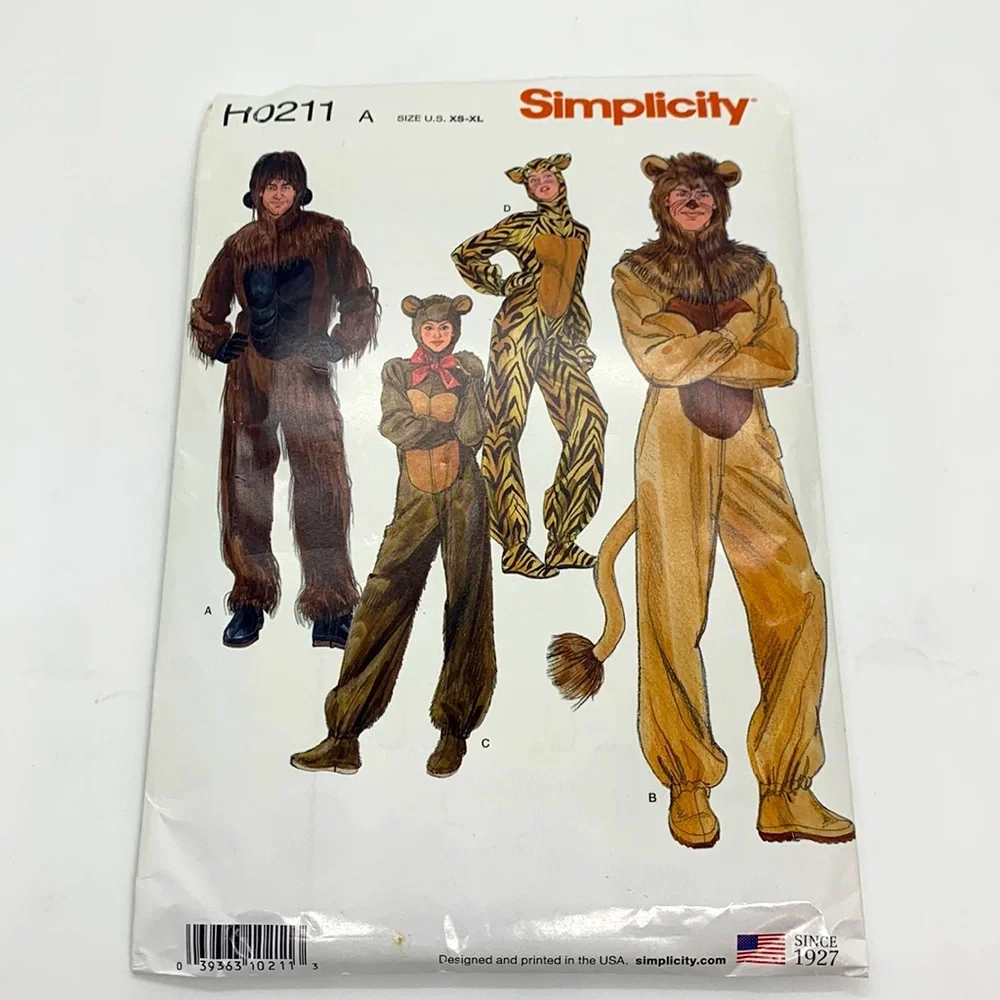 Simplicity UNCUT H0211 A Body Hood with Collar Spats Sewing Pattern XS - XL